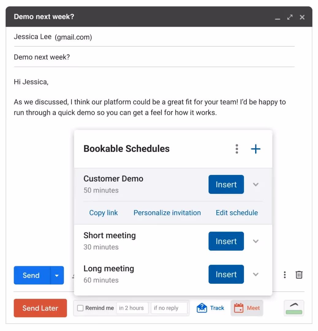 Boomerang’s Email Extension screenshot