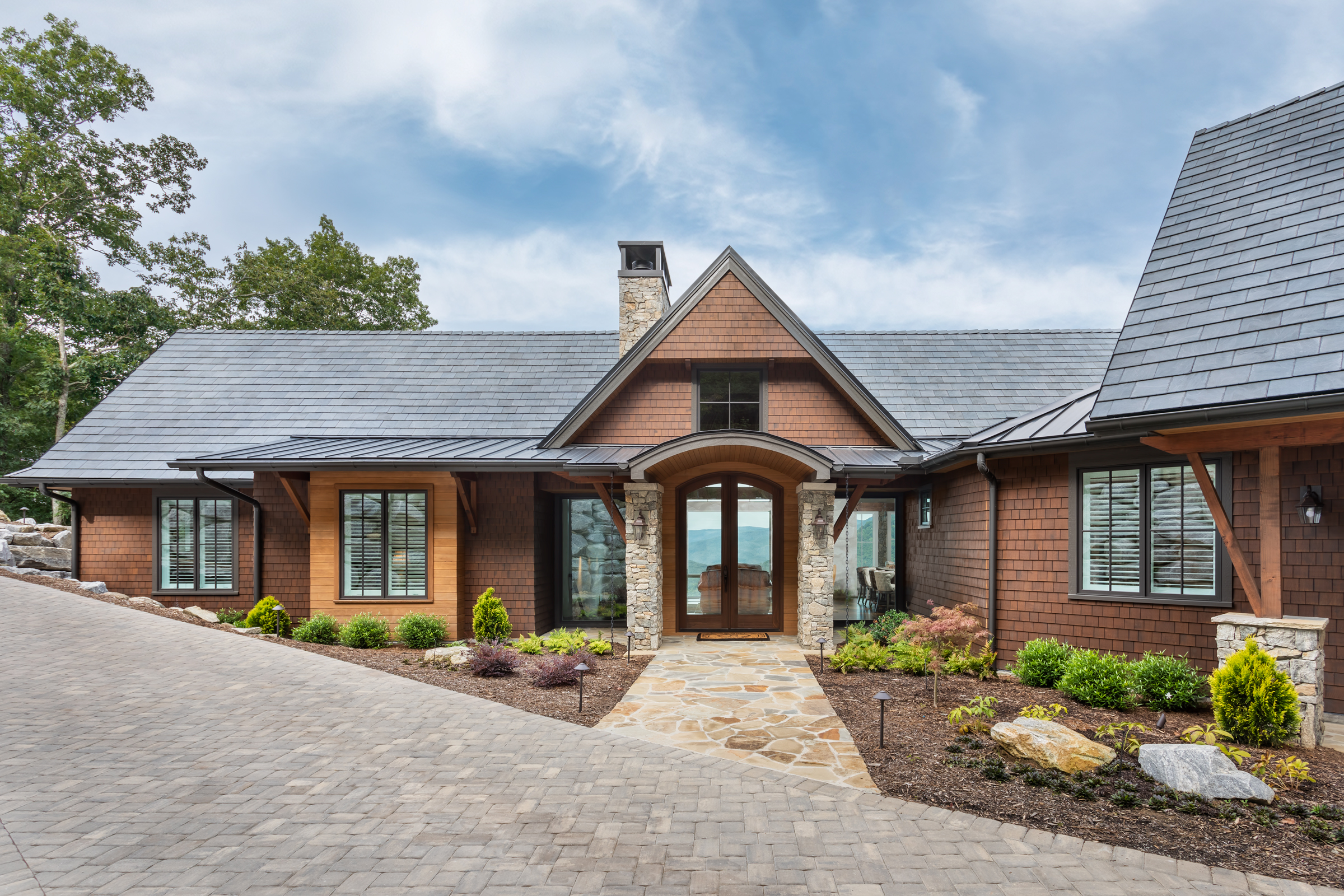 Luxury custom home outdoor living area built by Fairview Custom Homes in Western North Carolina