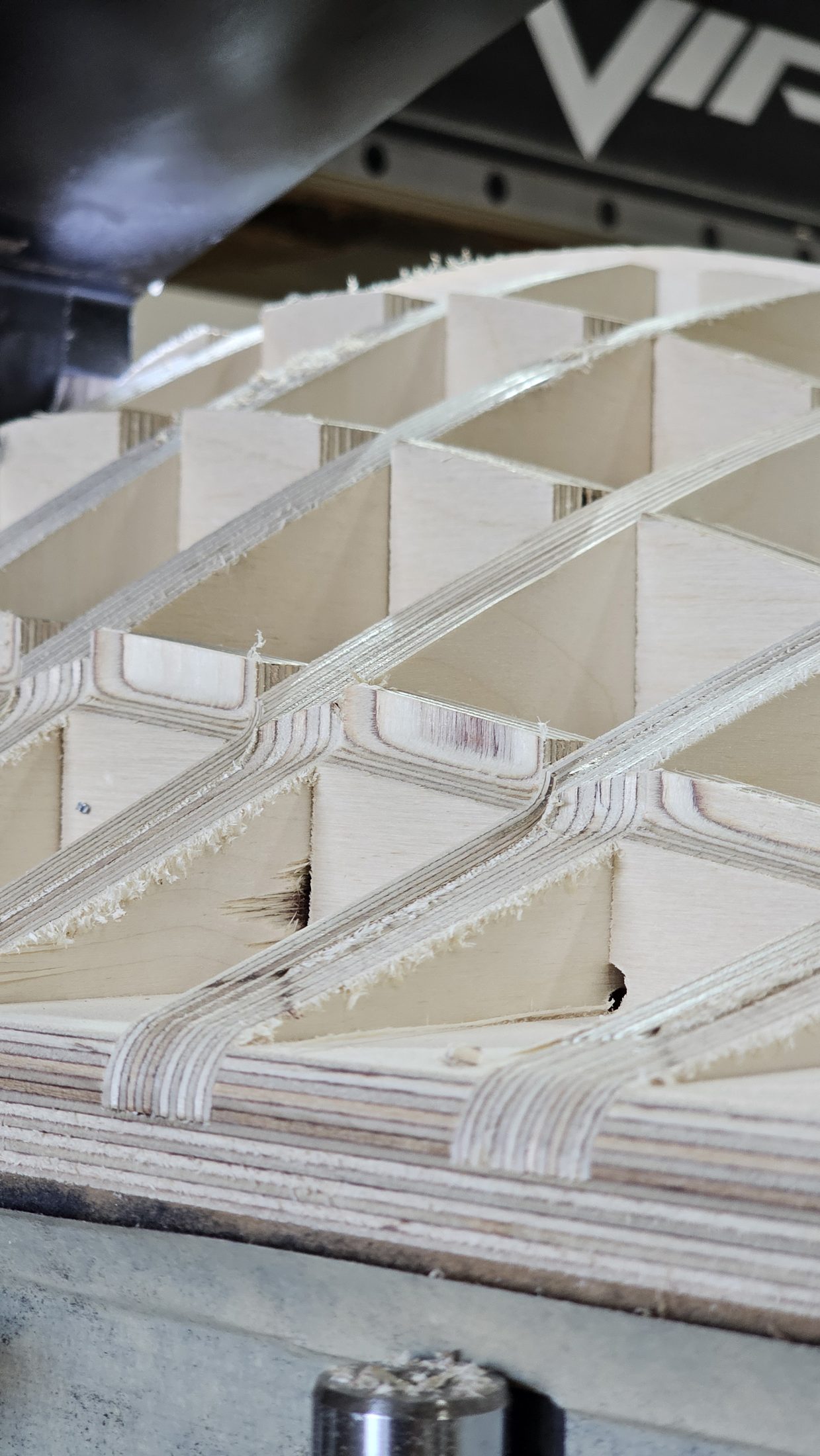 Interlocking plywood grid parts