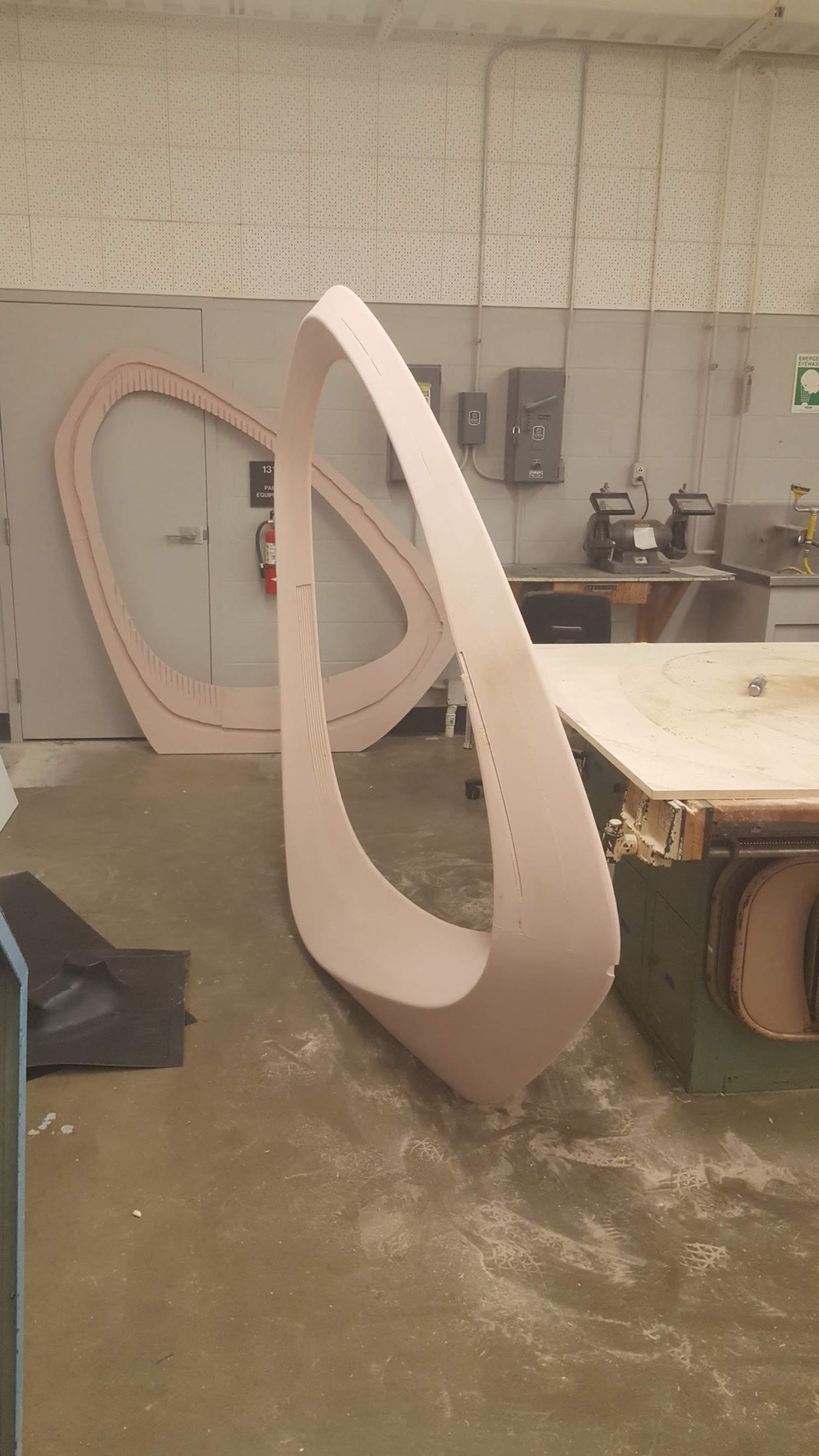 Bent plywood loop form in progress