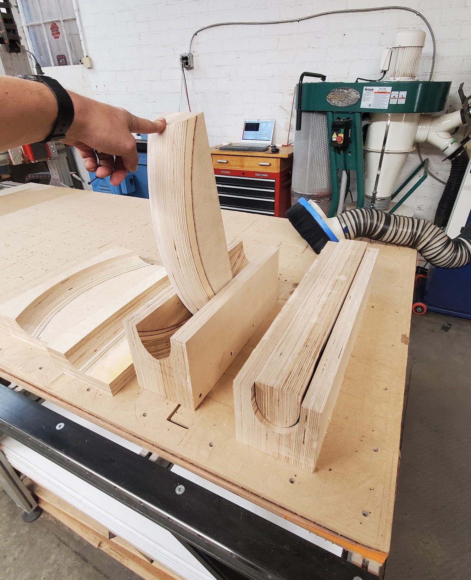 Stacked wood blanks glued up for carving
