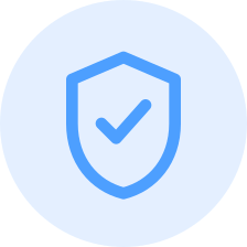 Shield with checkmark icon representing HIPAA compliance and data security