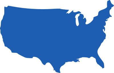 Outline map of the United States showing Darkhorse Tech's dental IT support coverage across 50+ states