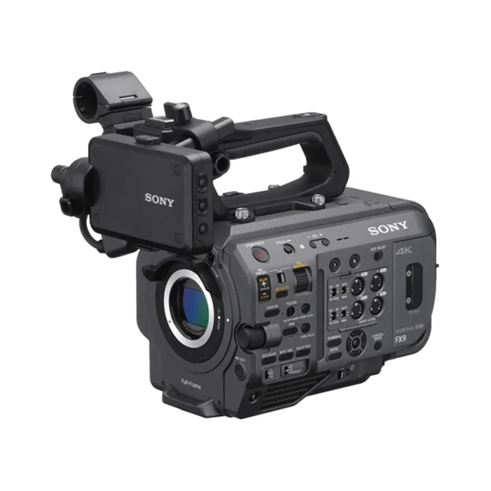 Sony FX9 full-frame cinema camera with handle and viewfinder