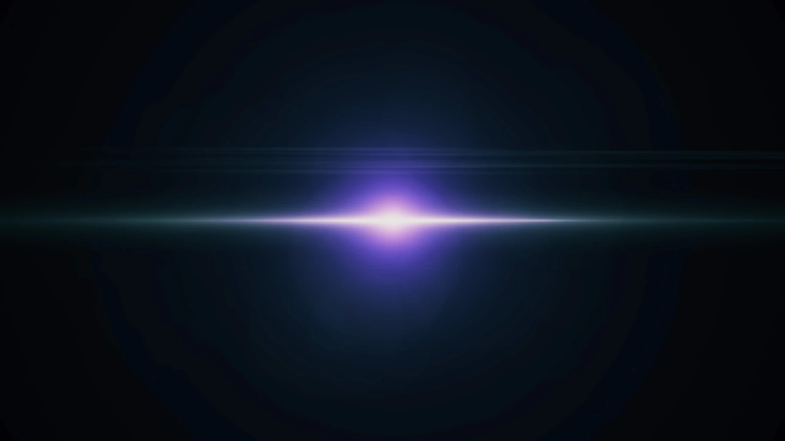 Horizontal anamorphic-style lens flare streaking across a dark frame