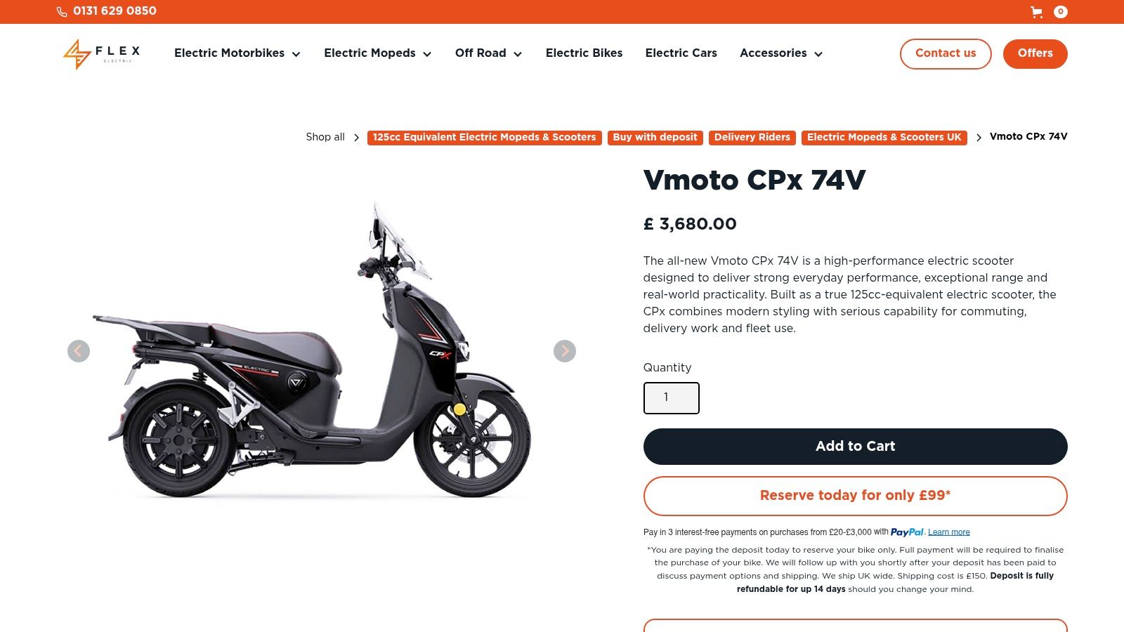 Screenshot from https://www.flexelectric.co.uk/product/vmoto-cpx-74v