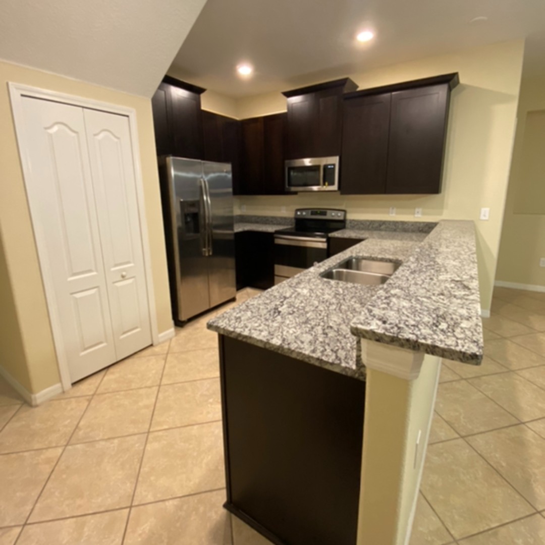 Kitchen Remodel with Dark Cabinets and Countertops