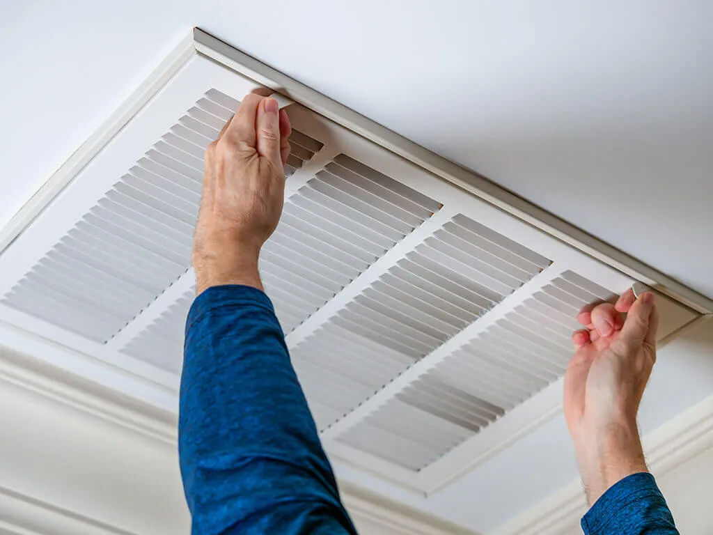 replacing an air duct filter