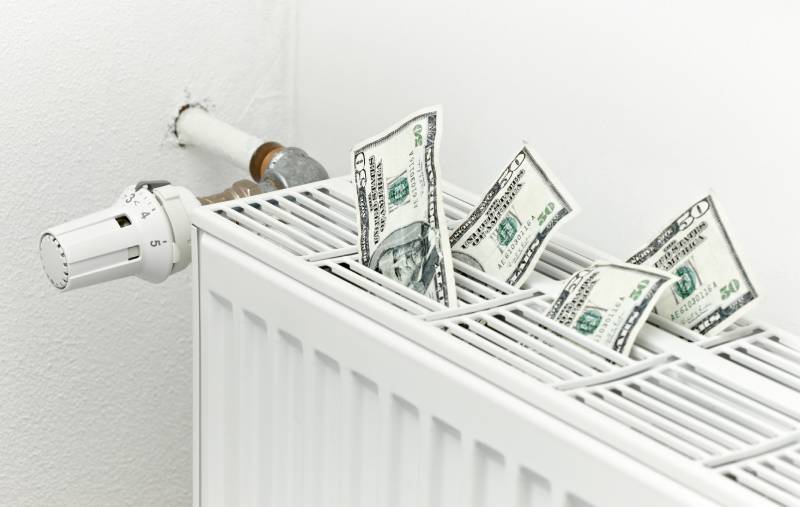 Rolls of money in radiator vents.