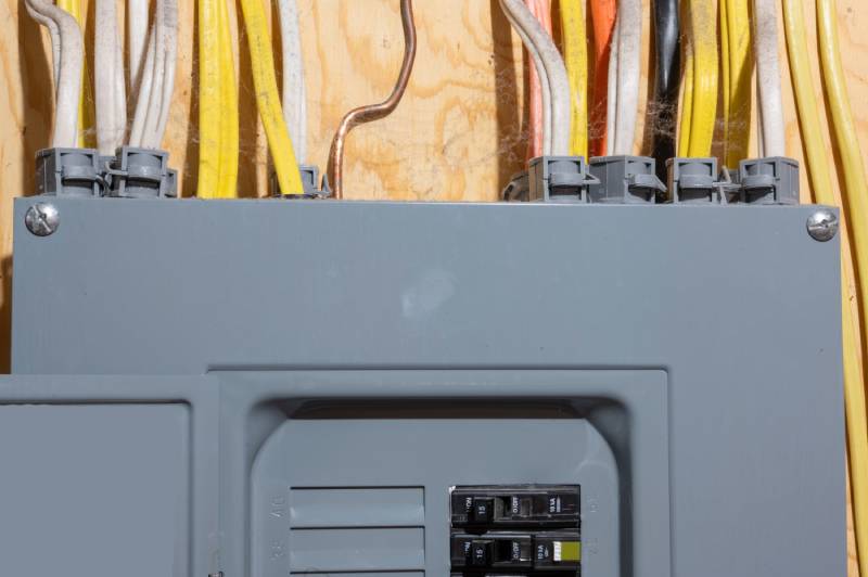 Electrical panel with wires