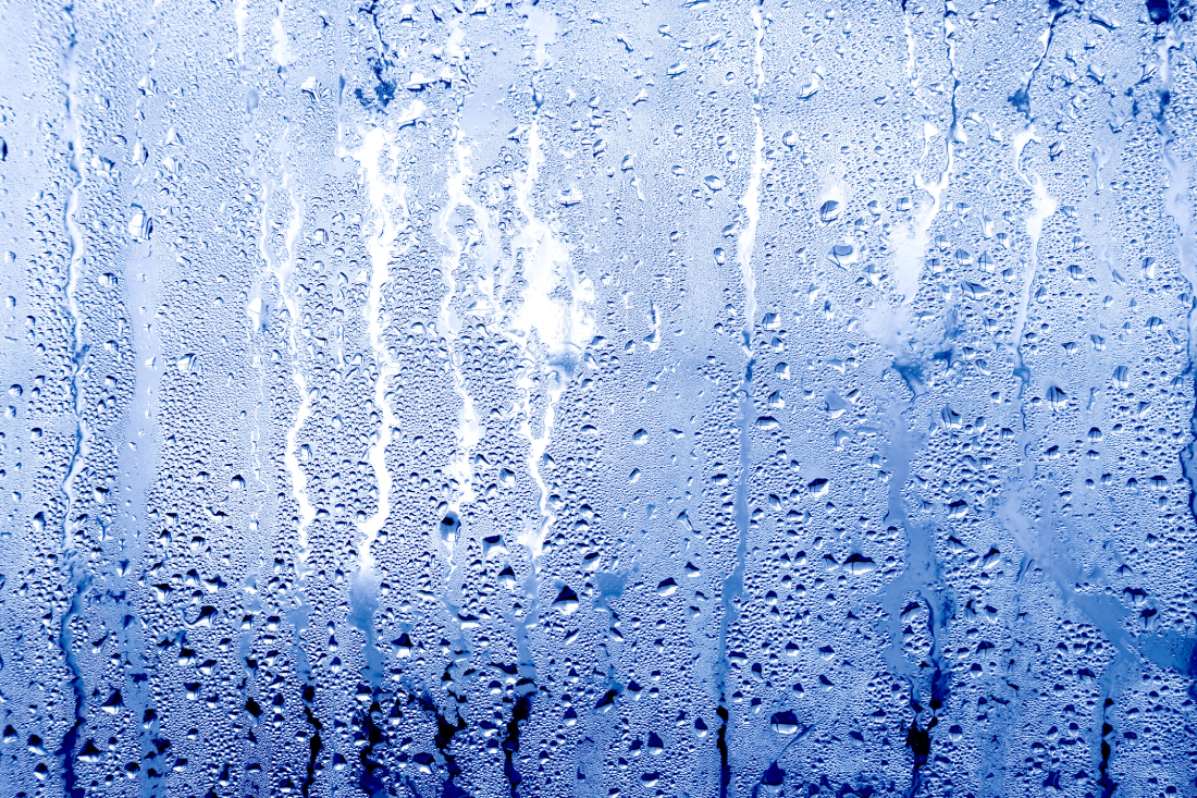 Condensation on a window.