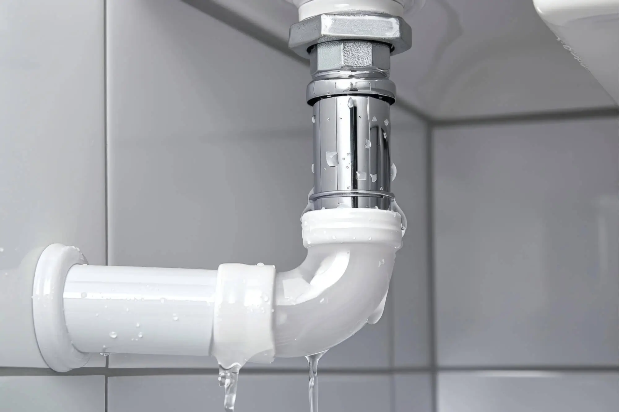 PVC pipes leaking water
