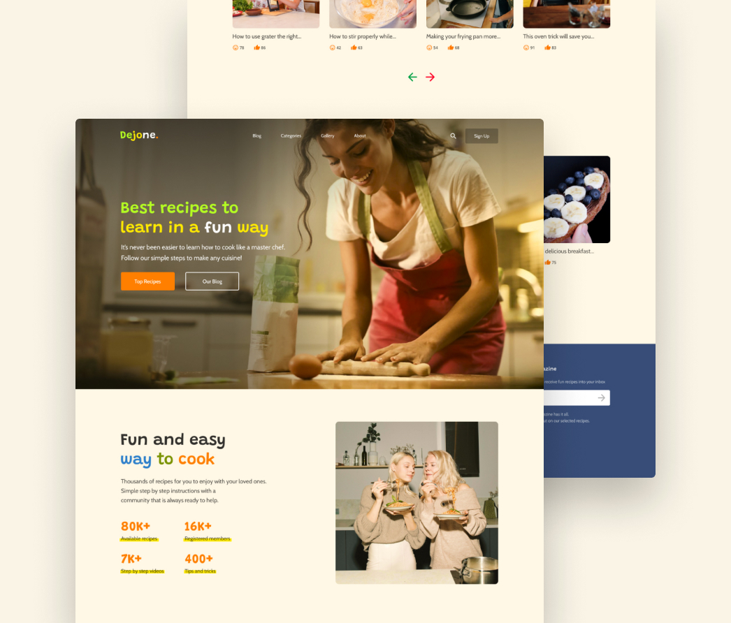 A mockup of a project