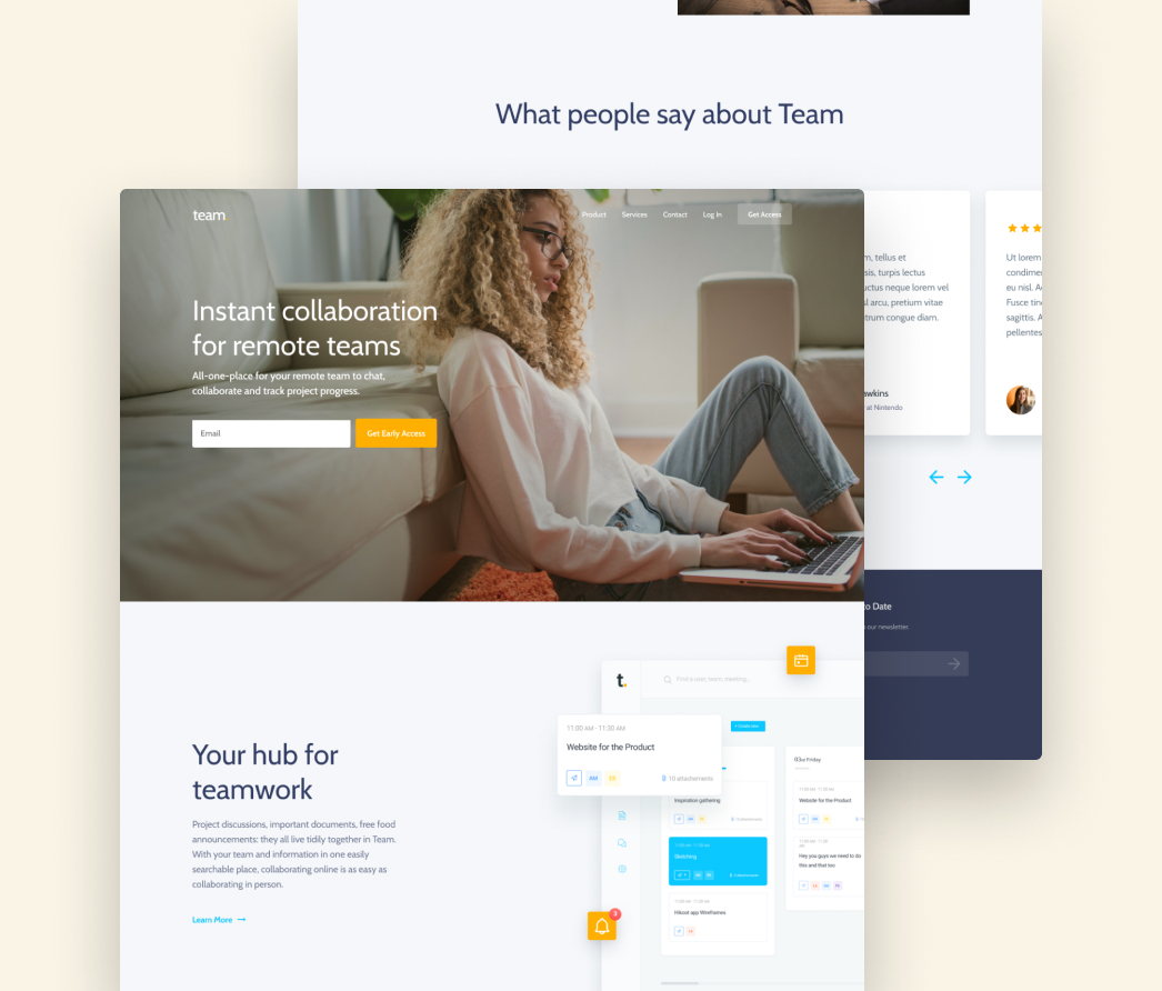 A mockup of a project