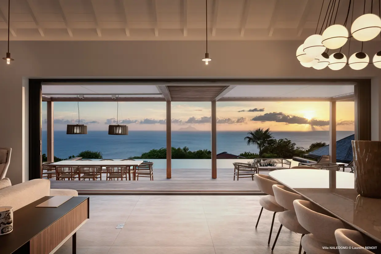 Calm interior space in a Saint Barth villa
