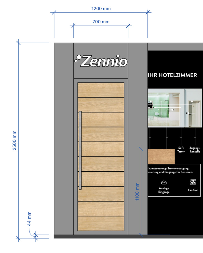 Plan eines Messestands