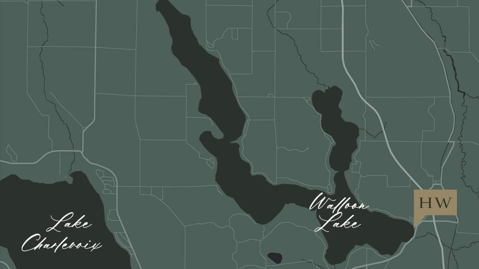 Map showing Hotel Walloon location on Walloon Lake, northern Michigan