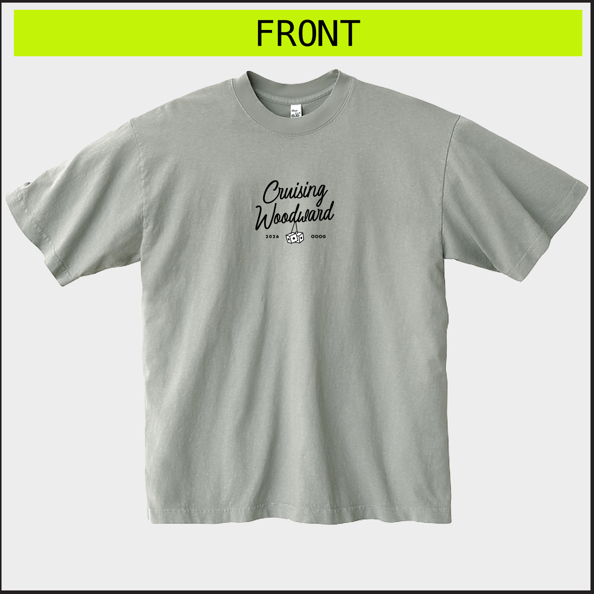 Cruising Woodward tee, front