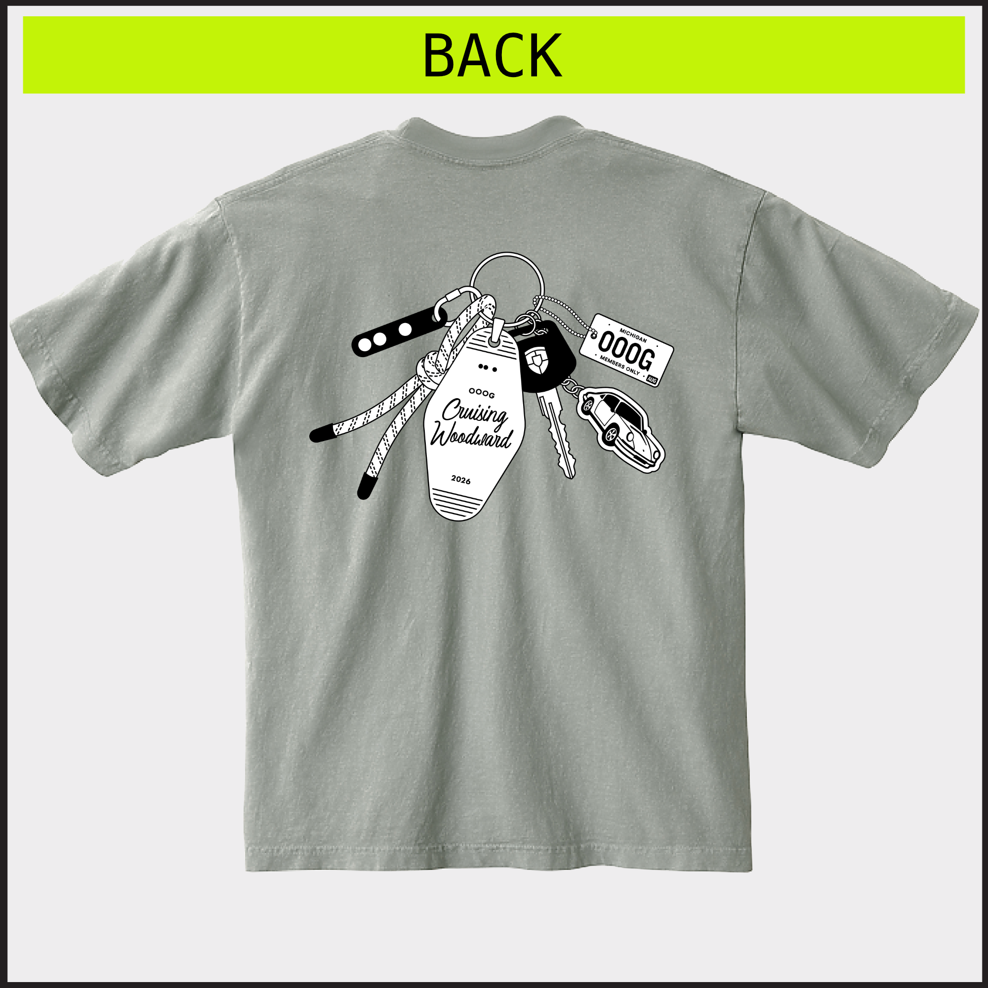 Cruising Woodward tee, back