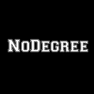No Degree podcast show cover art.
