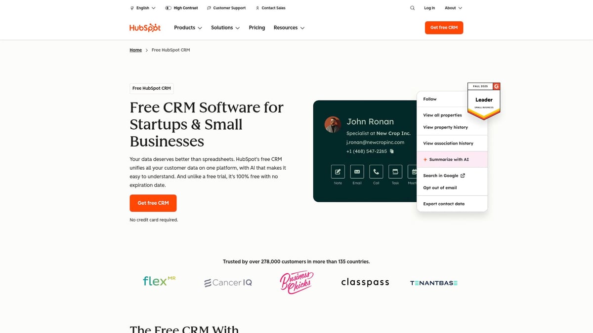8 Small Business Systems to Streamline Your Workflow in 2025 - Customer Relationship Management (CRM) System