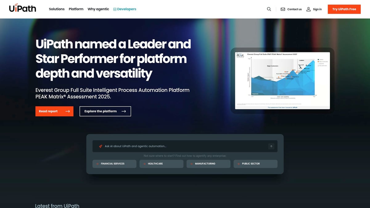 7 Innovative Business Software Automation Solutions for 2026 - UiPath – AI-Powered Robotic Process Automation
