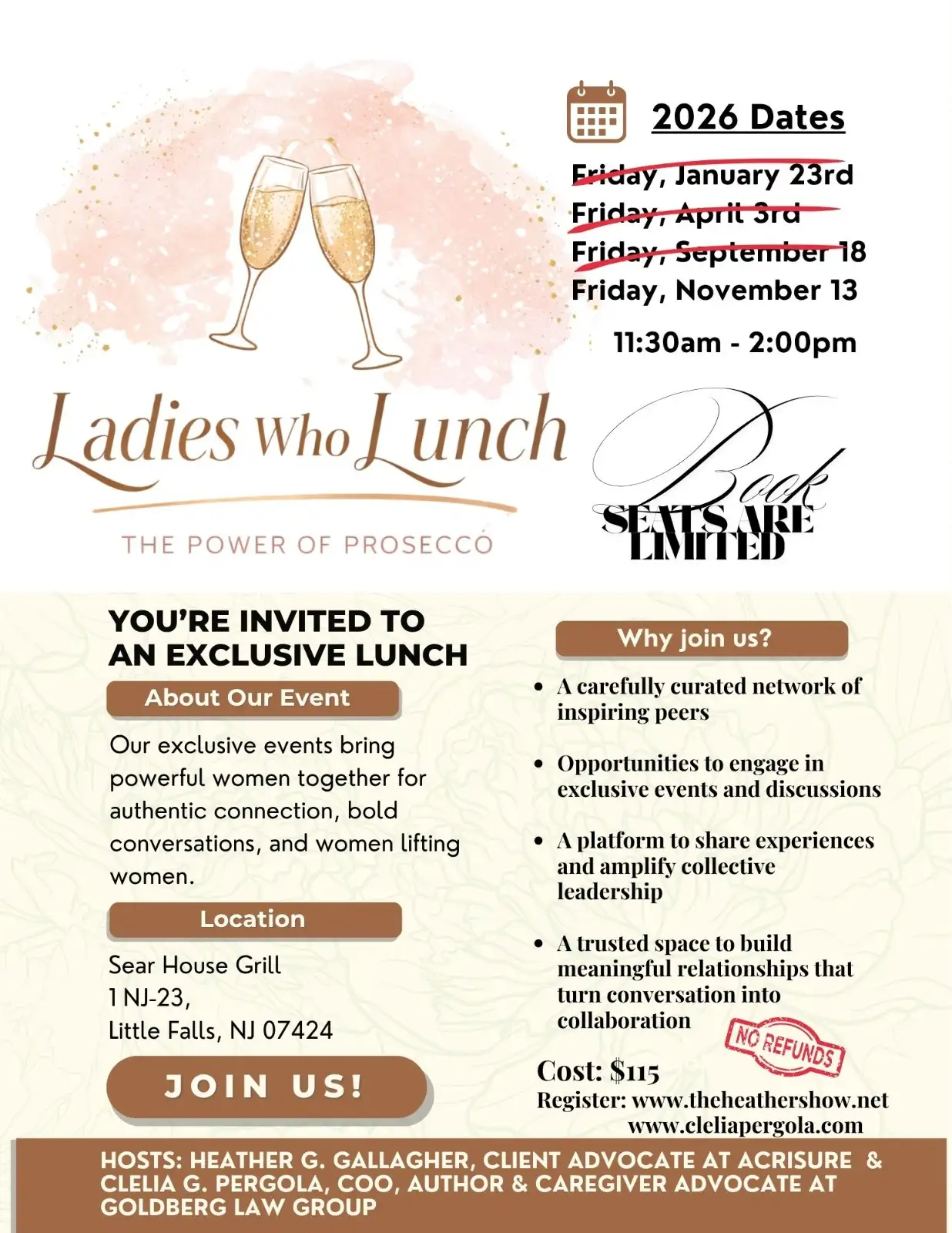 Ladies Who Lunch Events Calendar