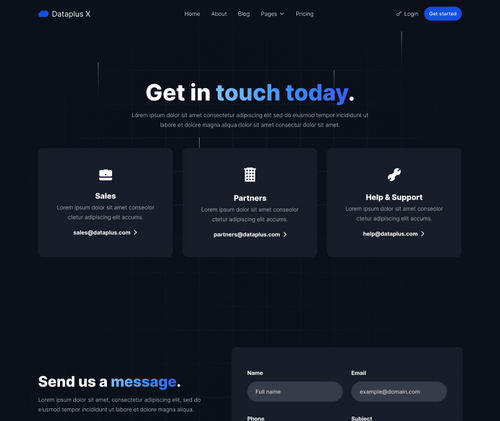 Contact - Dataplus X Webflow Template