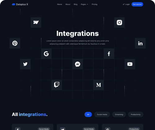 Integrations - Dataplus Webflow Template