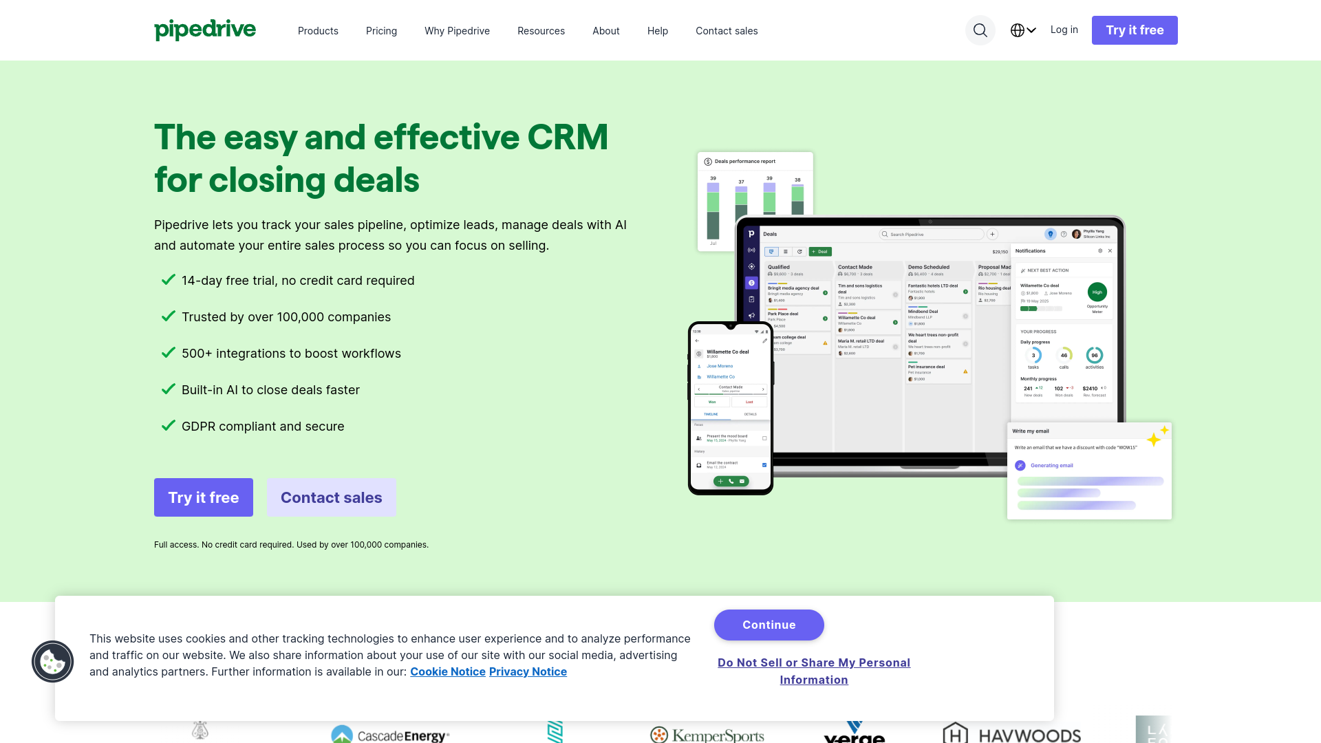 Pipedrive screenshot
