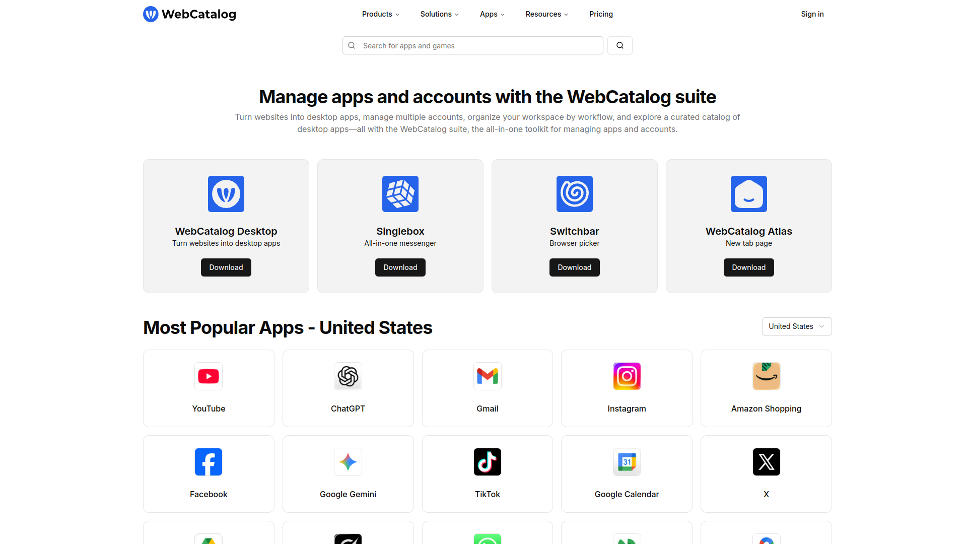 WebCatalog screenshot
