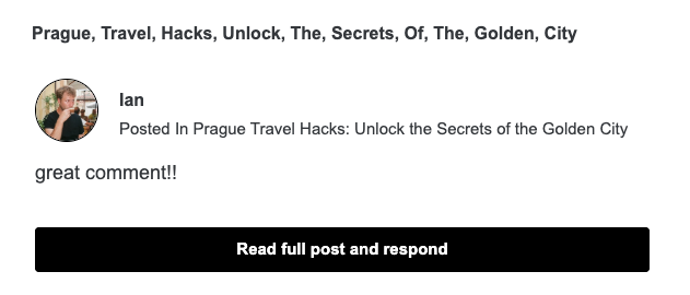 Comment Thread Notifications For A Blog