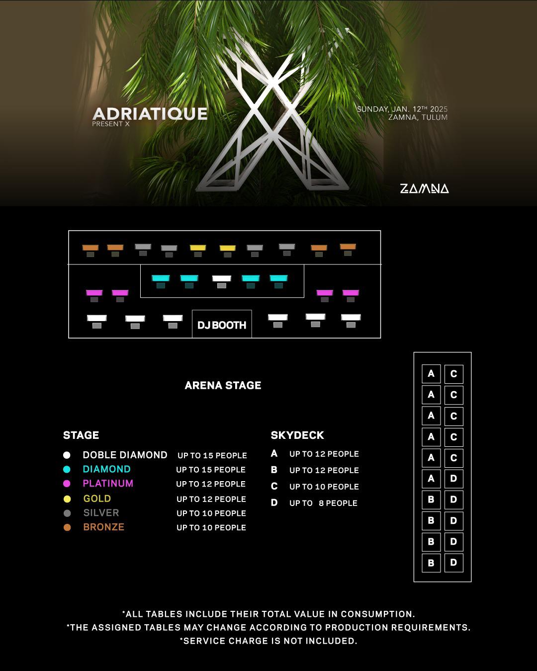 adriatique present x at zamna vip backstage table
