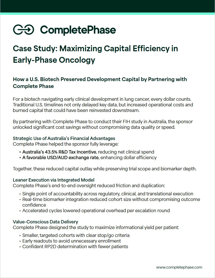Maximizing Capital Efficiency in Early-Phase Oncology