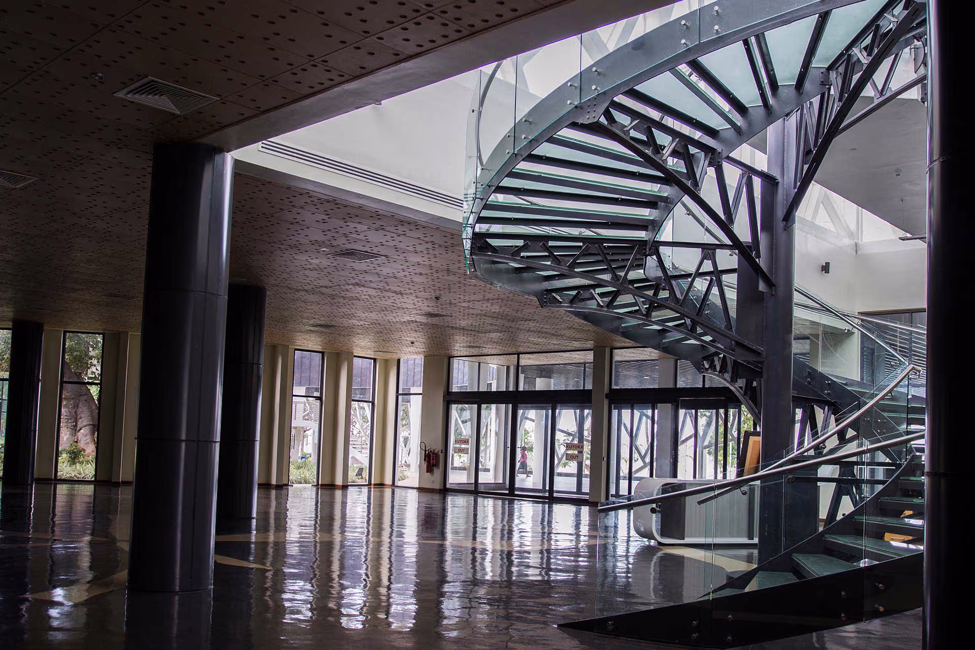 Stair angle glass