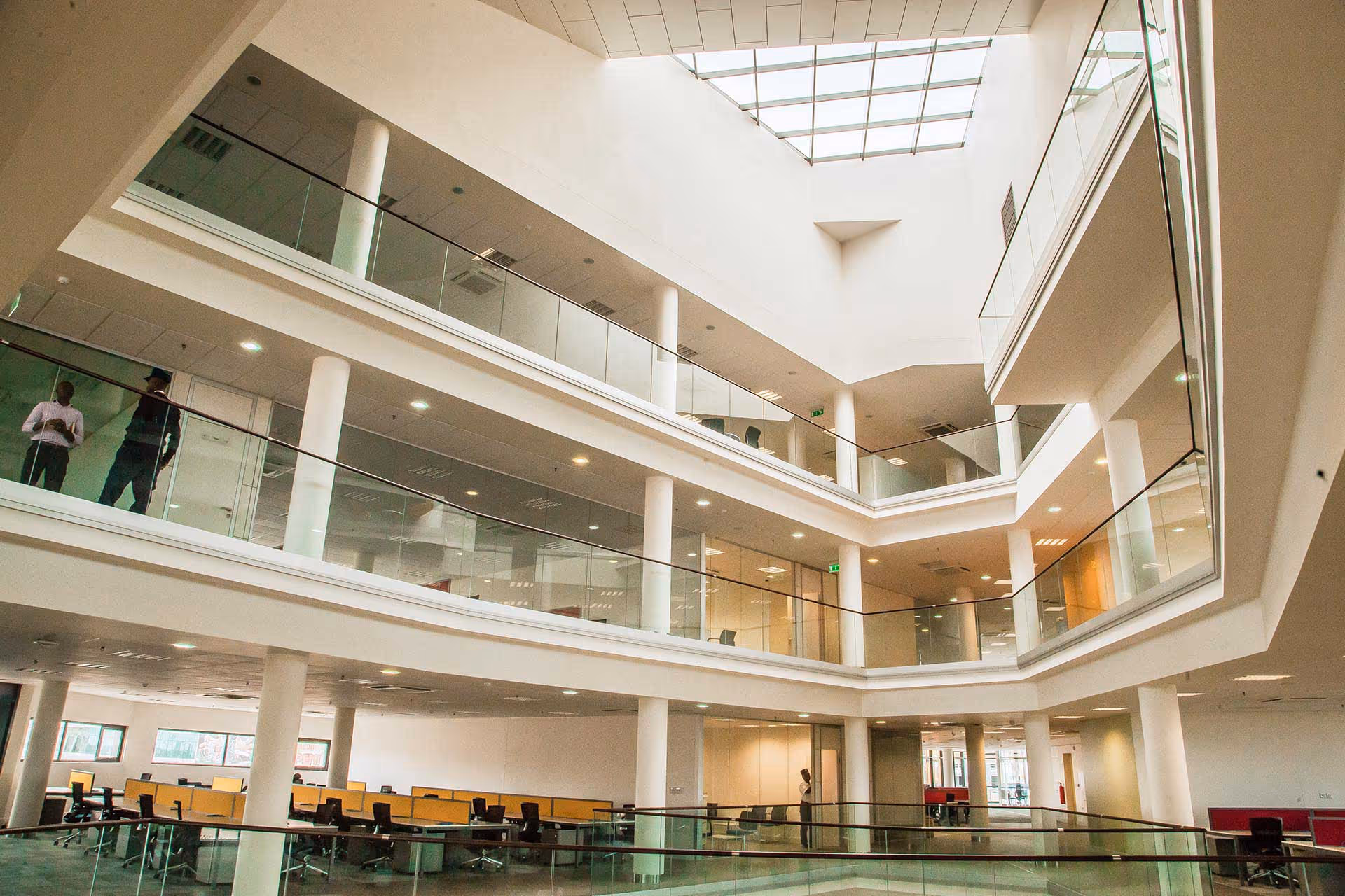 Interior connected balconies