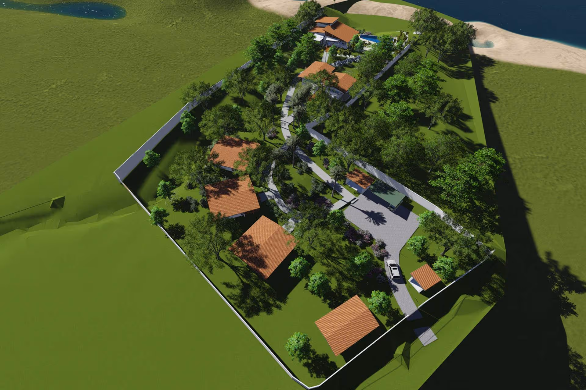 Beach house Complex Top View