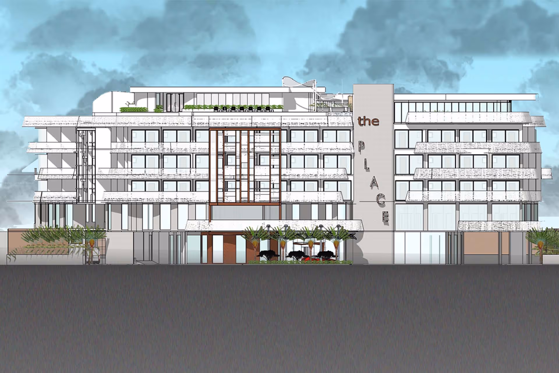New Serviced Apartment Complex Front Elevation
