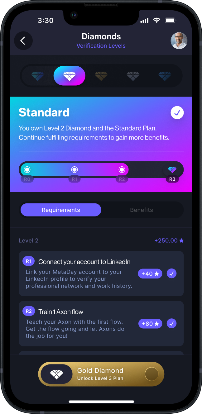 MetaDay app on mobile device.