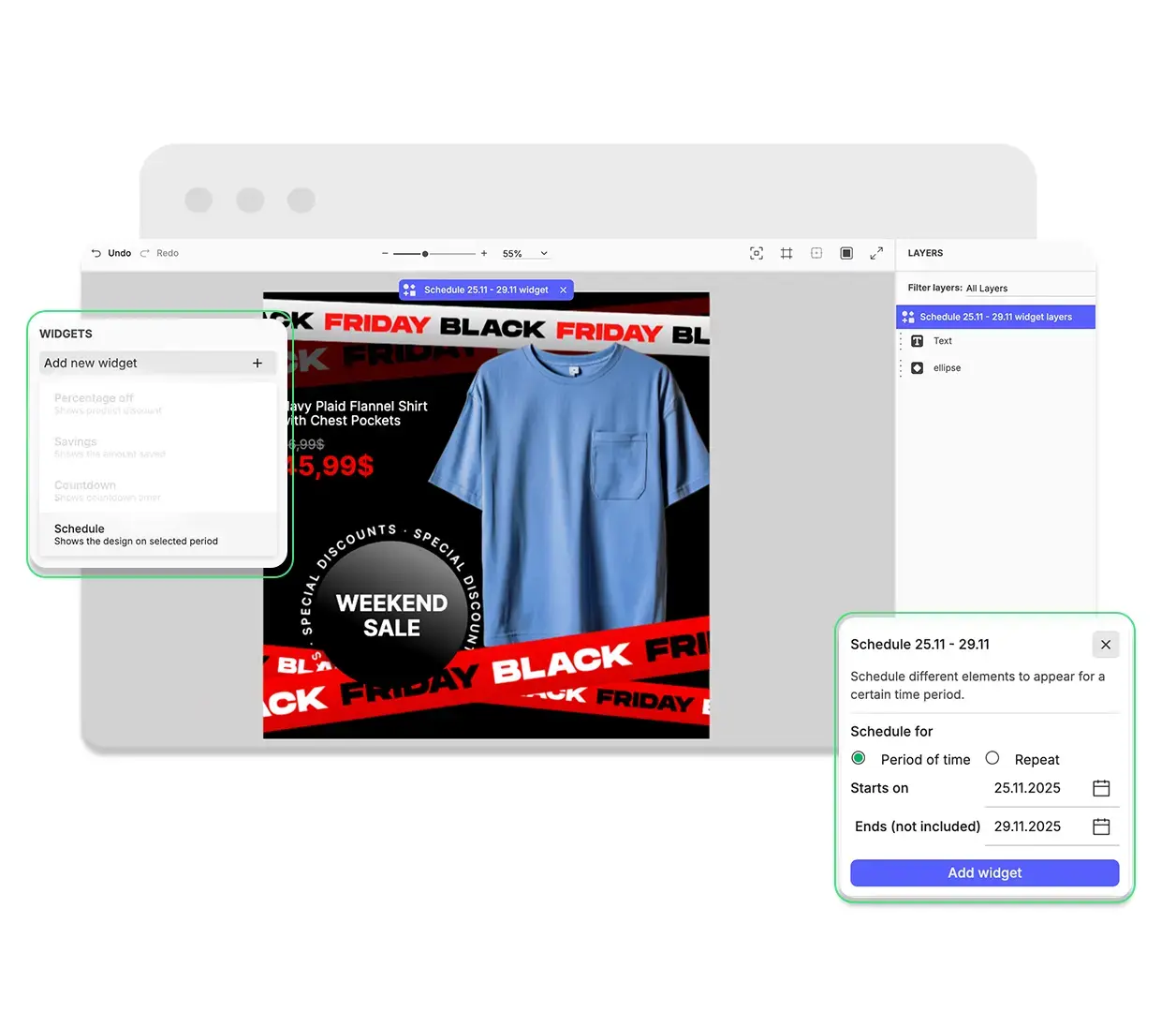 Schedule your Black Friday campaign in Hunch 