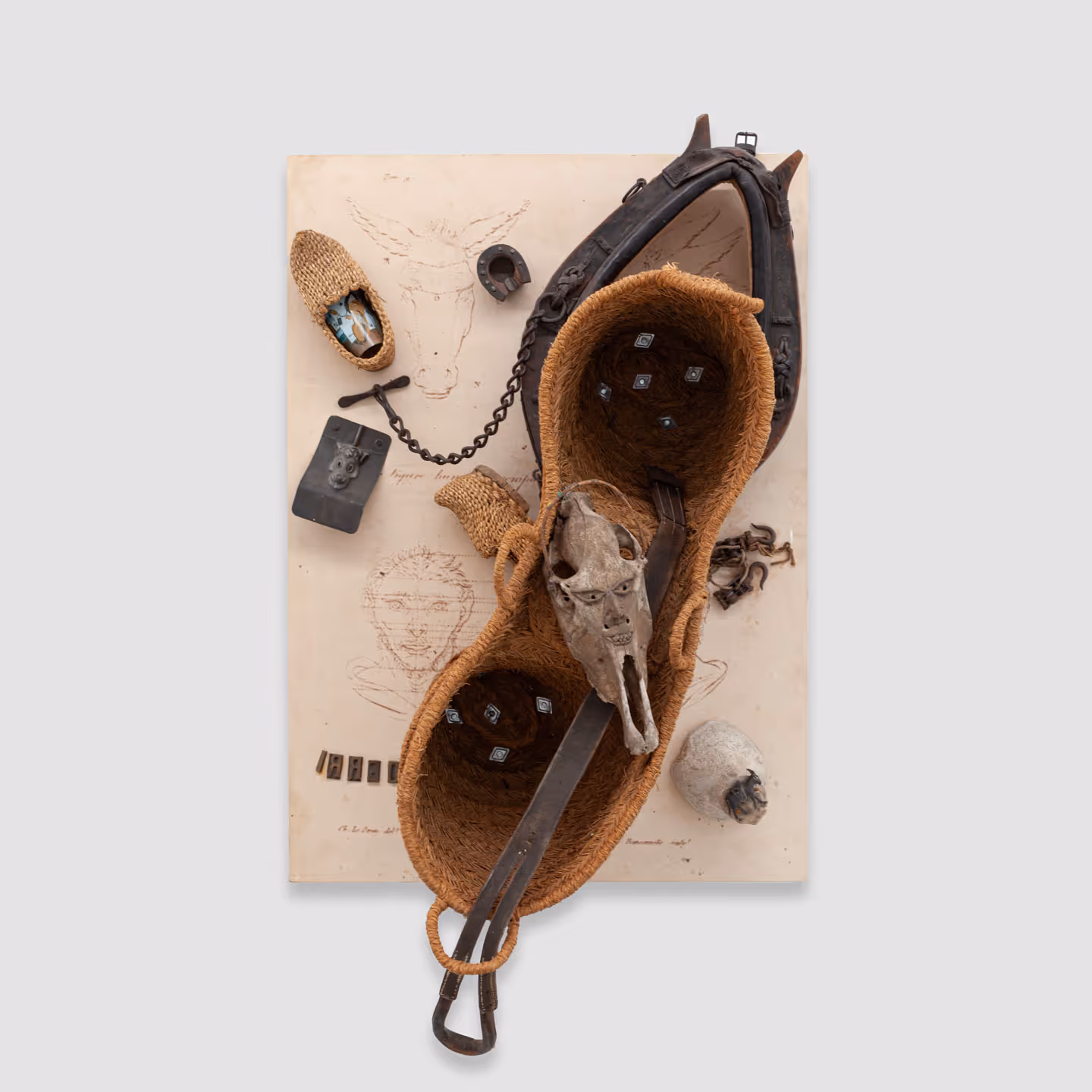 Daniel Spoerri Carnaval des Animaux. Figure humaine comparée avec celle de l'âne