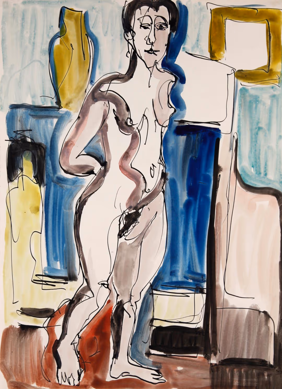 Ernst Ludwig Kirchner Erna in the studio