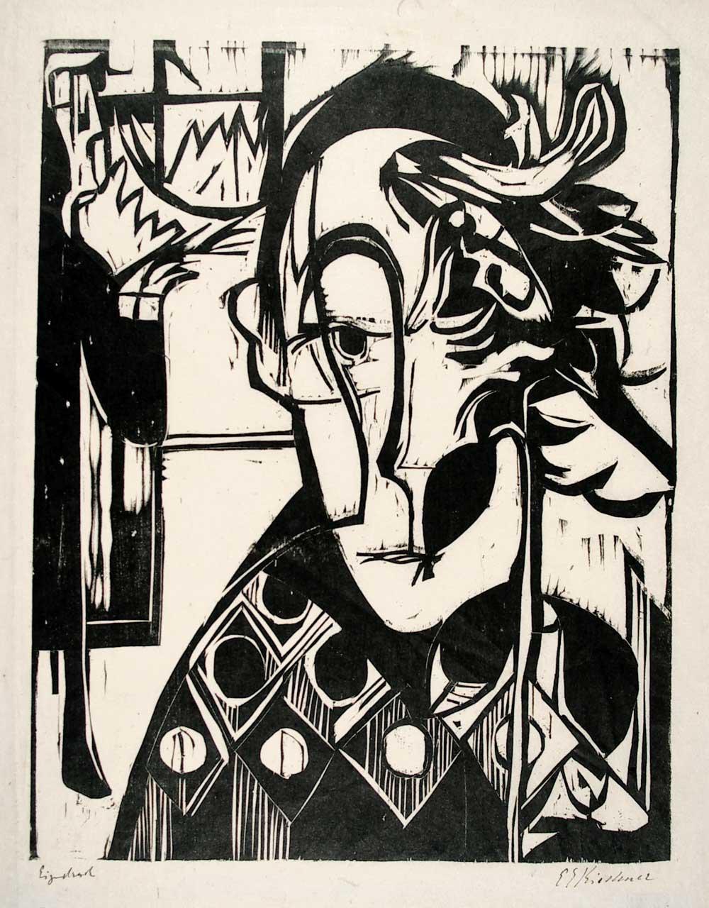 Ernst Ludwig Kirchner Melancholischer Kopf (Portrait)