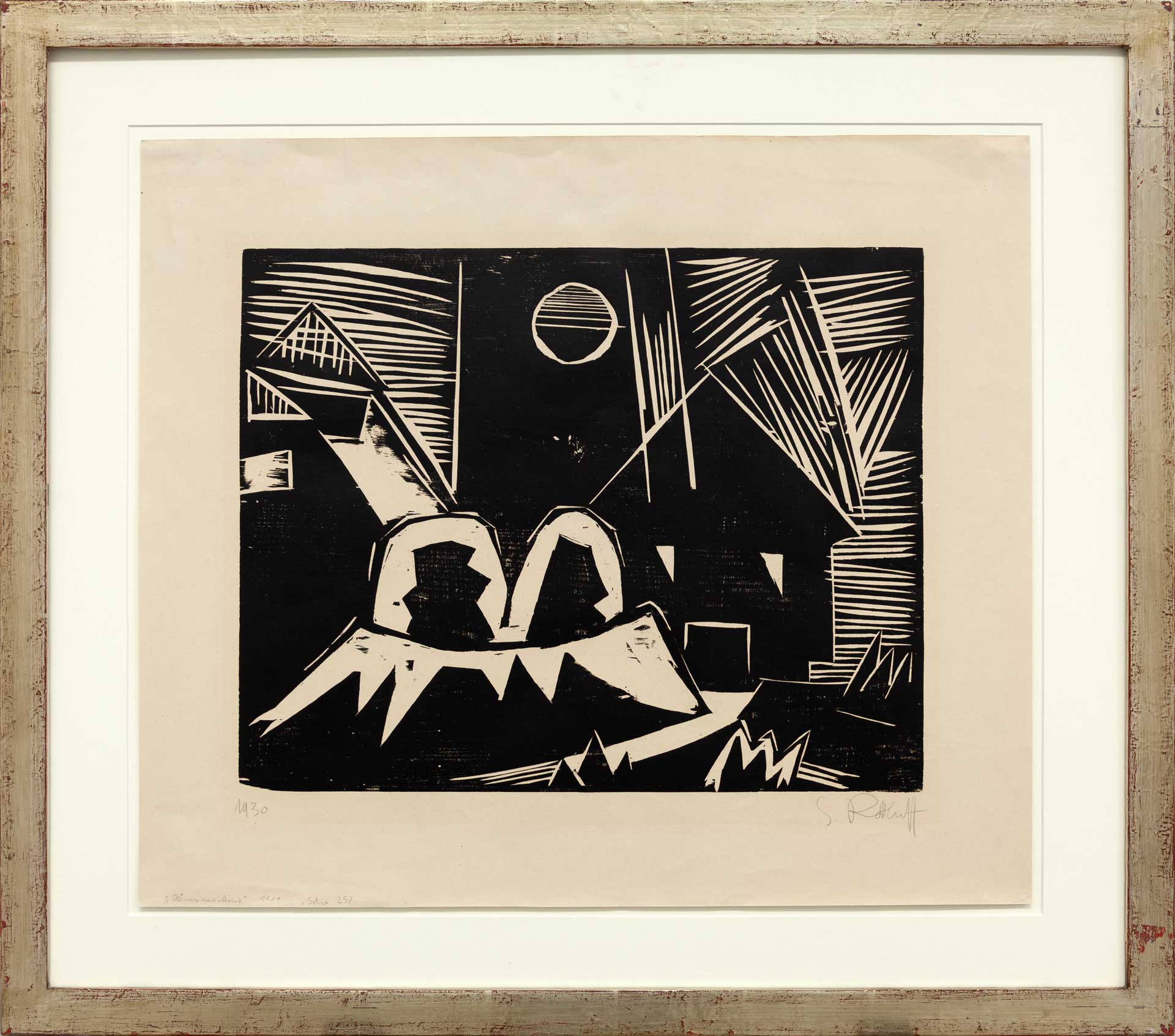 Karl Schmidt-Rottluff Häuser und Mond