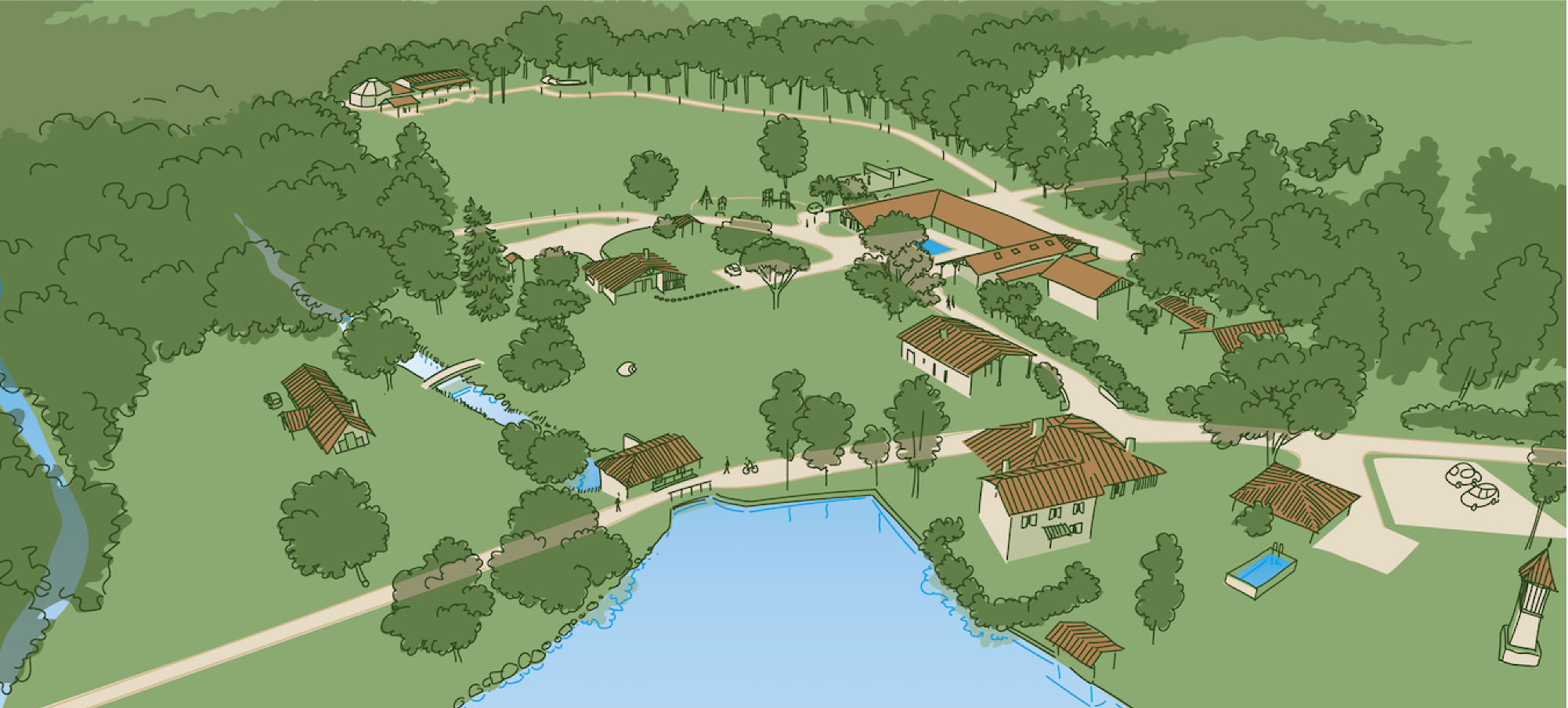 Terrain réception Airial des Monges Gîte de groupe en Gironde