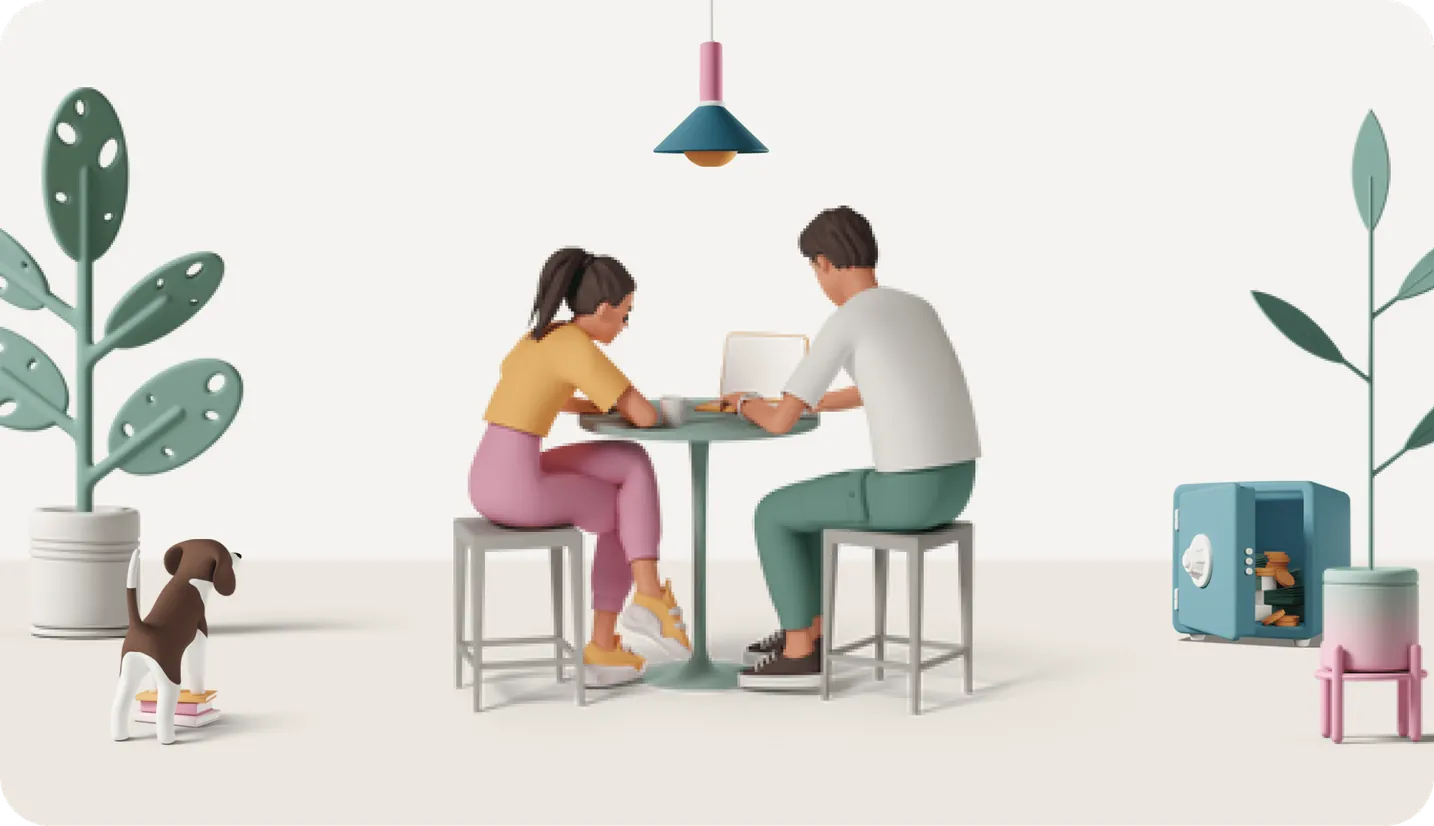 Illustration of a client meeting with a specialist at a table