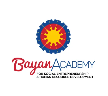 Bayan Academy logo with a circular gear and sun icon above the text 'Bayan Academy for Social Entrepreneurship & Human Resource Development.'
