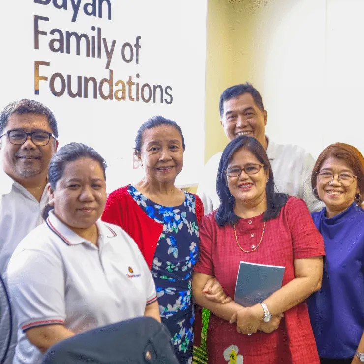 Leaders of the Bayan Family of Foundations, a group dedicated to social entrepreneurship and sustainability in the Philippines, posing together