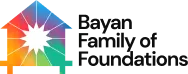 Colorful geometric star shape logo next to text 'Bayan Family of Foundations'.