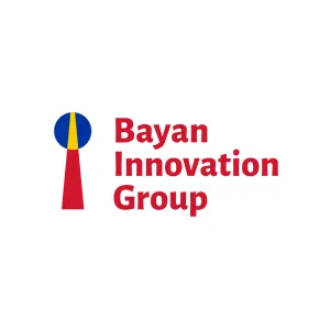 Bayan Innovation Group logo with red text next to a blue circle above a red triangular shape.